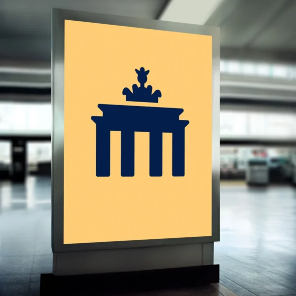 raw-icons-in-use Raw landmark icon shown in a real-world signage context